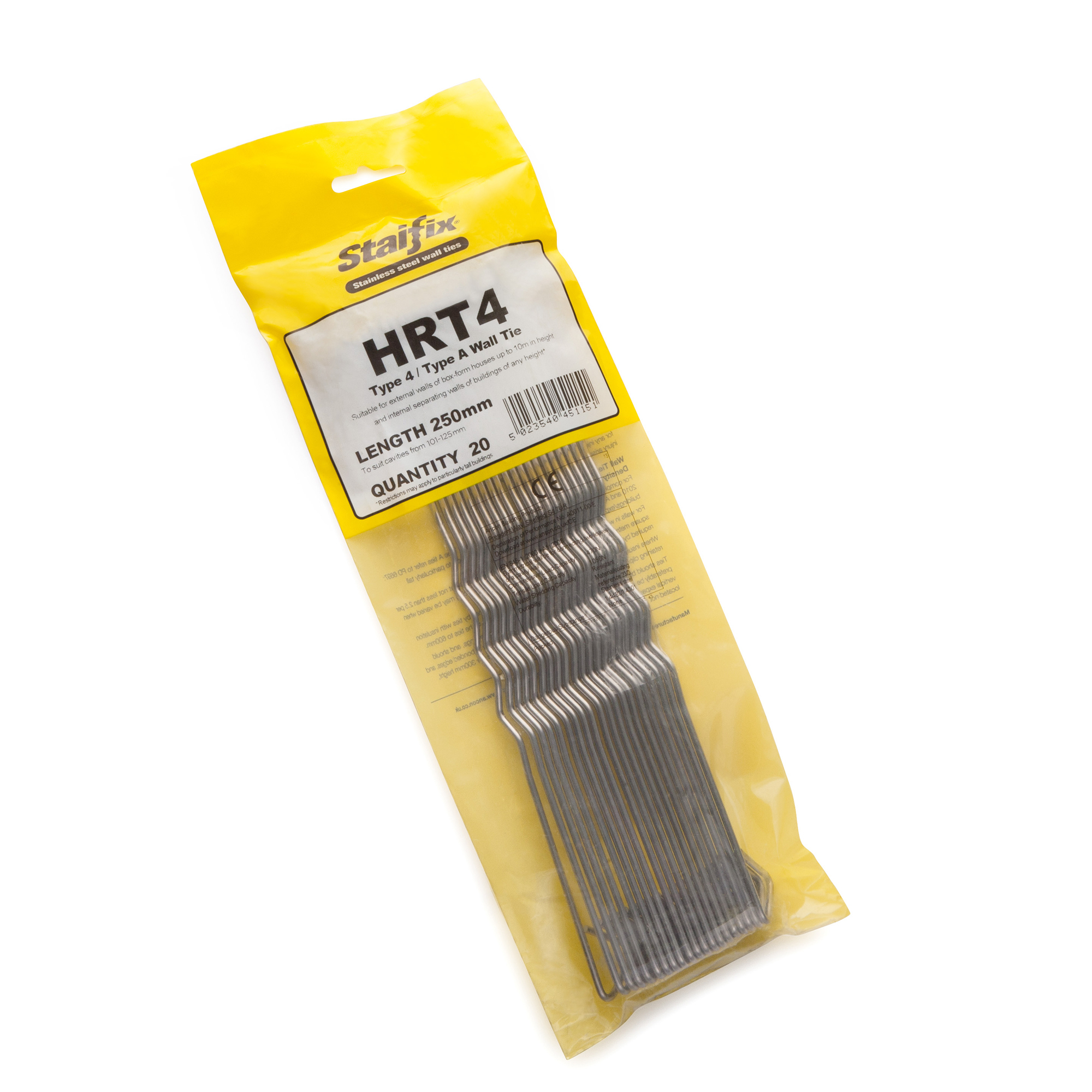 HRT4 WALL TIE X 250mm LONG PACK OF 20