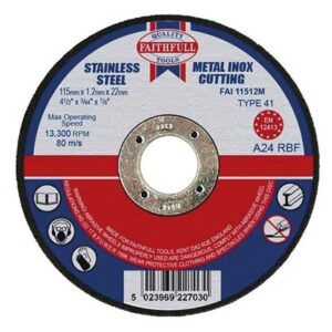 115mm x 1/8 x 7/8 Flat Metal Cutting Disc