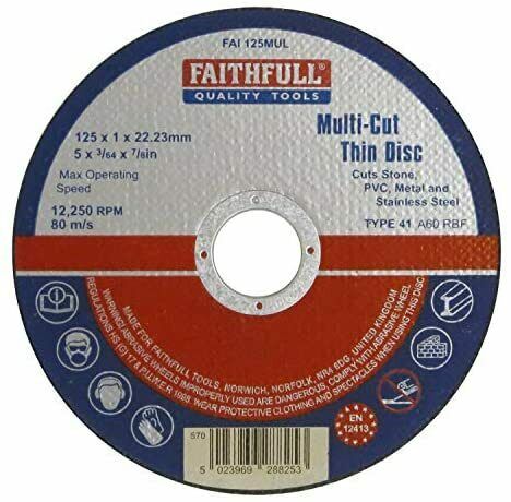 Faithfull Cut Off Wheel 115mm x 1.0 x 22 Multi Purpose – view 2