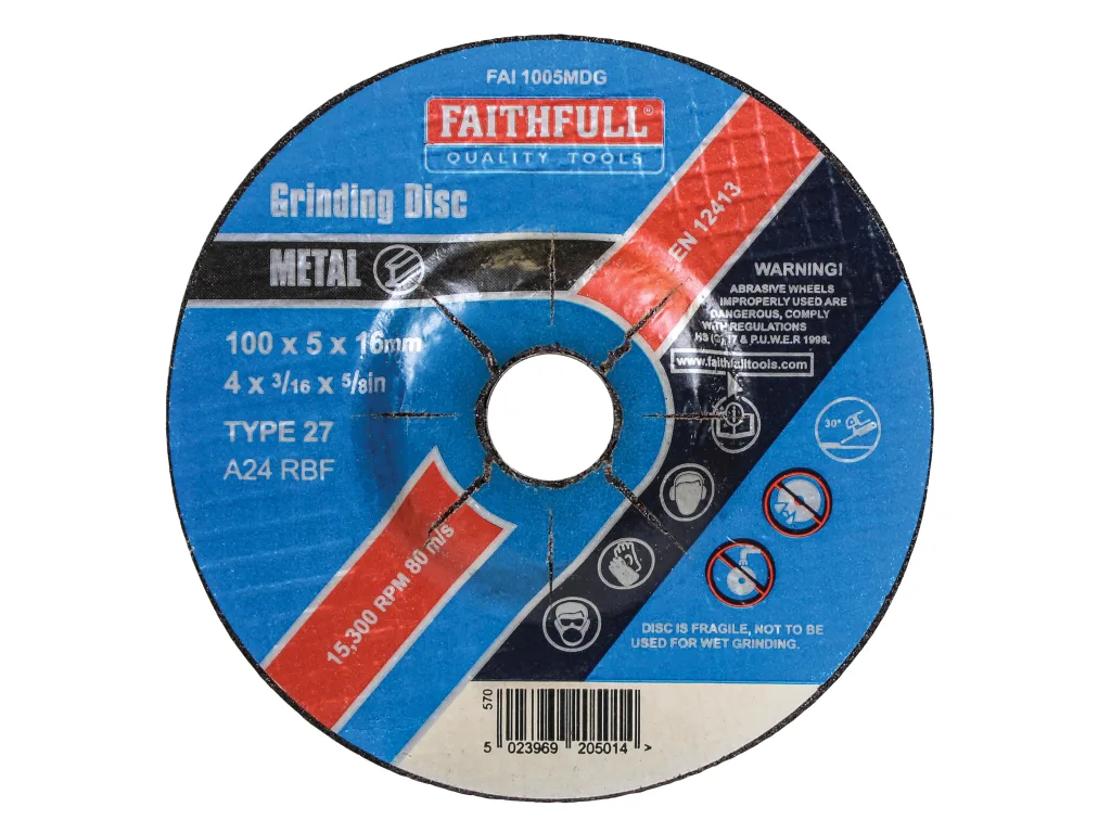 100MM X 1/4" X 5/8" DPC STEEL GRINDING DISC